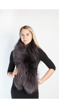 Dark blue fox fur scarf